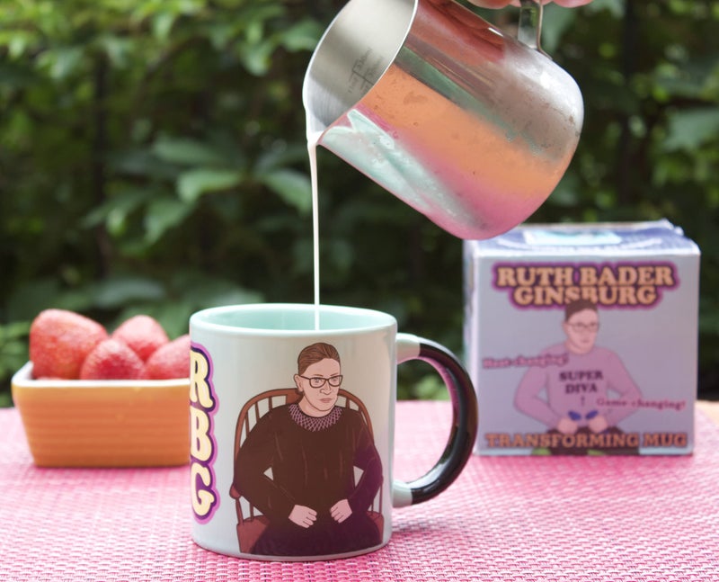 The Unemployed Philosophers Guild Ruth Bader Ginsburg Heat Transforming Mug - Hot Coffee Changes RBG from Work to Workout, Comes in a Gift Box, 14oz - Image 3
